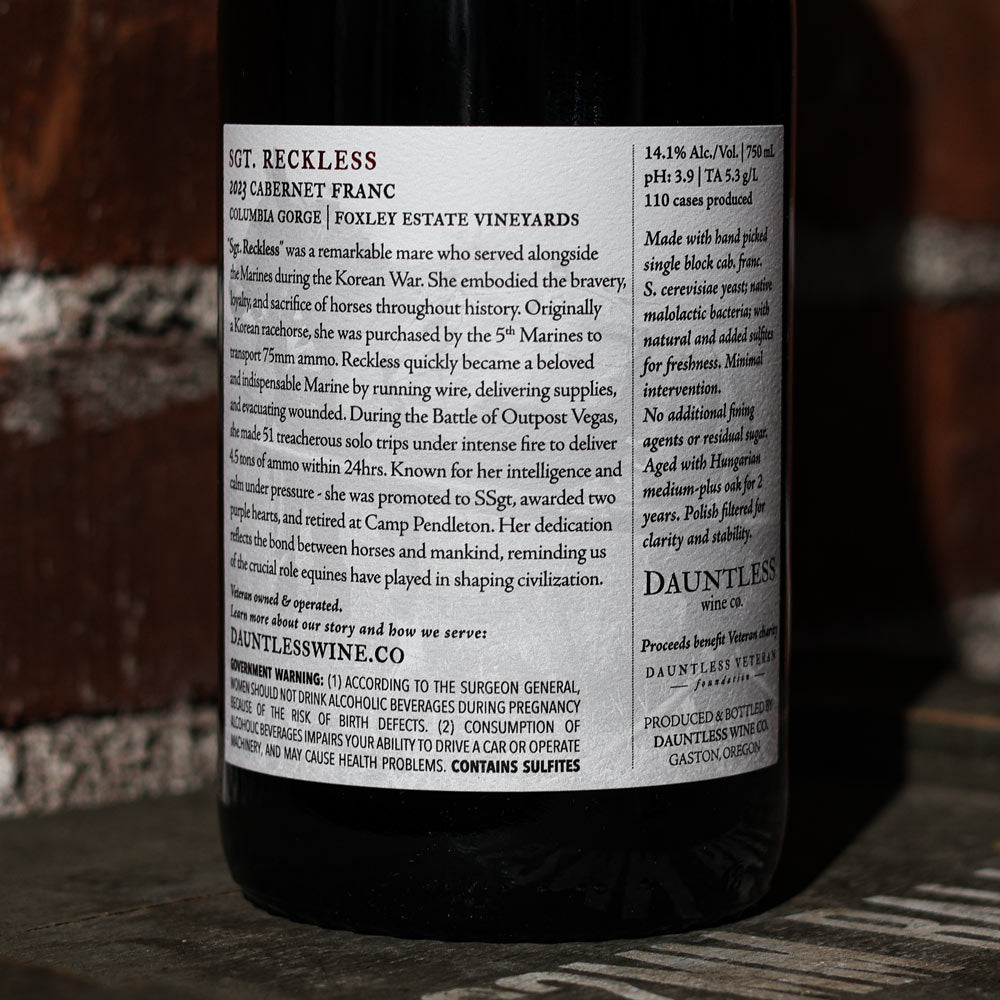 2023 Cabernet Franc | Reckless | Columbia Gorge AVA