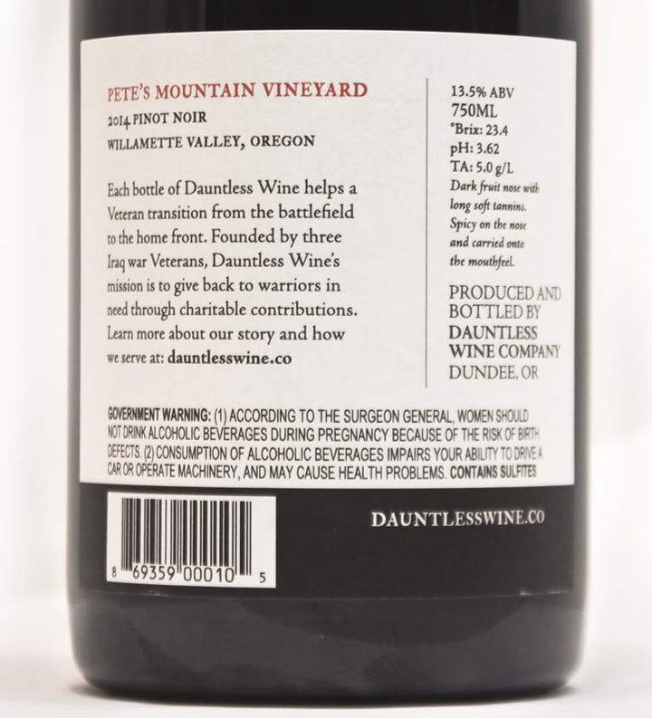 2014 Pinot Noir | Pete's MTN. | Willamette Valley, Oregon